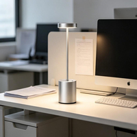 Lampe de table LED sans fil rechargeable, portable, en métal, pour intérieur et extérieur, avec charge USB et commande tactile, veilleuse de chevet