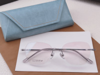 Titane Flexframeless Gold & Green Sunray Print Décoré Métal Diamant Visage Forme Lunettes Optiques pour la Lecture