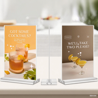 8.5X11 Double Face T Forme Flyer Titulaire Clair Acrylique Signe Stand Moderne Portable PMMA En Plastique Image Présentoir