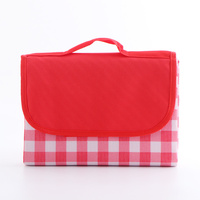 Tapis de pique-nique léger en tissu Oxford, coutures thermosoudées, imperméable, pliable, portable, pour pique-nique en famille ou plage, avec sac de rangement