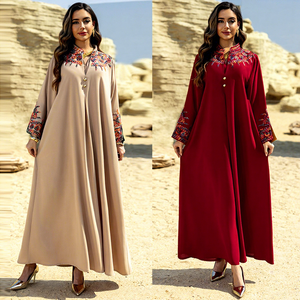 Nouvelle Abaya haut de gamme pour femmes musulmanes, robe en mousseline de soie, kaftan, robe Abaya, vêtements islamiques de Dubaï, ensemble Abaya avec foulard - Product Image 6