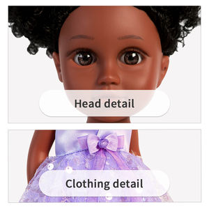 دمية أفريقية أمريكية سوداء بطول 14 بوصة للبيع بالجملة، دمية مخصصة ذات بشرة سوداء، دمية أطفال للفتيات - Product Image 2