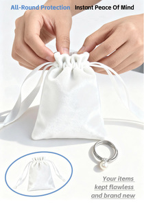 Petit sac cadeau en velours imprimé avec logo personnalisé, sac de rangement pour parfum, rouge à lèvres, cosmétiques, sac à cordon en velours - Product Image 2