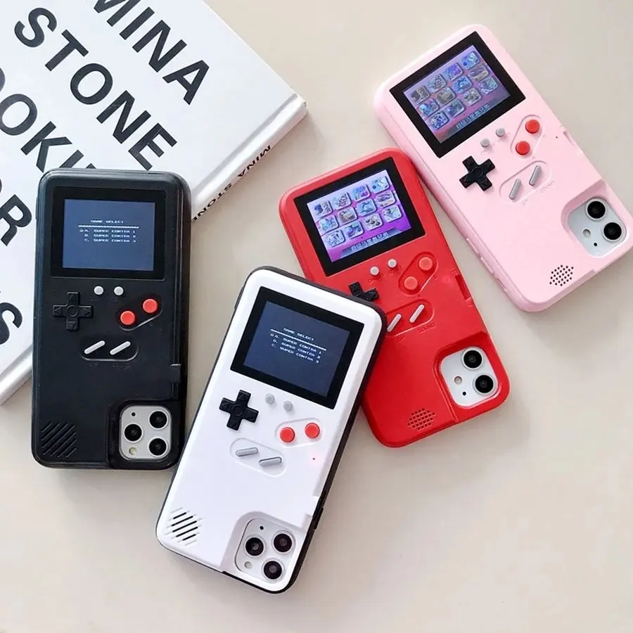 Built-in 36 Games Gameboy Phone Cover For iphone 12 mini 12 pro max Soft TPU Can Play Blokus Game Console Cover For iPhone