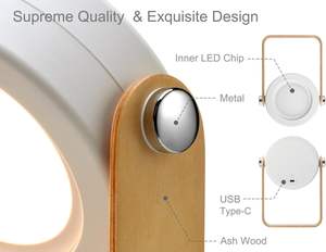 Novedosa Lámpara LED Plegable, Lámpara de Mesa Táctil Regulable, Lámpara Nocturna Recargable por USB para Dormitorio, Oficina, Camping al Aire Libre - Product Image 5