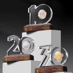 Crystal Inlaid Gold Silver Coin Custom Commemorative Trophy Laser <b>Engraved</b> Business Gift Awards <b>Plaque</b> Corporate Souvenir - Product Image 2