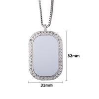 Collier pendentif photo personnalisé strass Nouvelle chaîne cubaine Hip Hop Ice avec pendentif photo Bijoux de sublimation