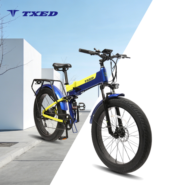 TXED 48V 500W Motor 13Ah Lithium Battery Foldable Fat Tire E-bike Hot Selling Compact Electric Folding Bike