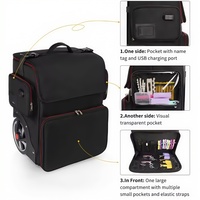 Valise de maquillage professionnelle personnalisée, grande, à compartiments multiples, imperméable, durable, avec poignée souple, pour salon de beauté, sacs à cosmétiques