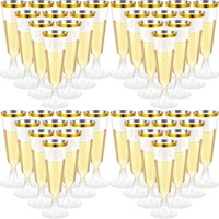 Gobelets à champagne transparents roses à paroi simple en plastique PS de 5 oz avec couleurs personnalisées pour les mariages et les fêtes dans le jardin