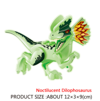Ensemble de 8 pièces de blocs de construction de dinosaure en plastique brillant dans l'obscurité ensemble de jouets ensemble de briques de dinosaure jouet éducatif