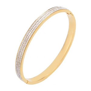 Bracelets tennis plaqués or avec cristaux de strass sertis en canal, style classique, bijoux unisexes, cadeau - Product Image 3