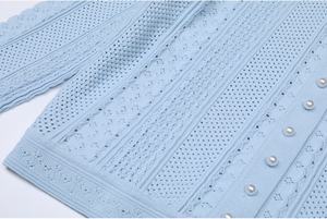 Aimeisi Nieuwe Fabriek Casual Lange Mouwen Klassiek Effen Kleur Gebreid Vest 2 Stuk Lange Rokken Sets Dames Tweedelige Rok Set - Product Image 6