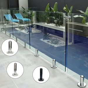 Soportes de Montaje en Suelo HL Modernos de Acero Inoxidable y Vidrio, Abrazaderas Cuadradas para Barandillas de Piscina, Balcón, Escaleras, Hospitales, Hoteles, Centros Comerciales, Resistentes al Óxido - Product Image 2