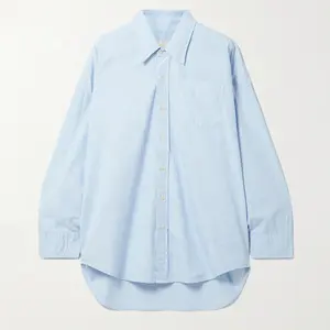 Wholesale casual shirts Ladies Tops and Blouses Oversized Striped Cotton Oxford Casual bulk essentials Shirt For Women