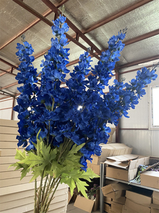 Fleur artificielle 1.2m Delphinium mille génération <span class=keywords><strong>orchidée</strong></span> <span class=keywords><strong>jacinthe</strong></span> violette mariage fleurs en soie décoration de salon - Product Image 6