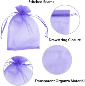 Sac cadeau en organza transparent imprimé par transfert avec logo personnalisé 15x10cm, avec poignée de fermeture et couleur personnalisée - Product Image 3