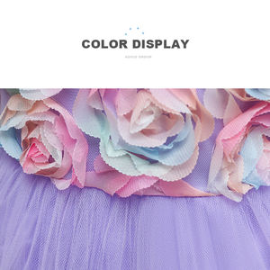 Vestido de Princesa para Niña, Vestido de Princesa con Flores de Malla para Niñas - Product Image 4