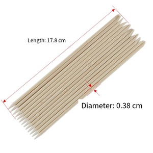 SunelPort Bâtonnets jetables en bois de bouleau pour nail art, 17,8 cm de long, 100 pièces par paquet, outil de pointillage double extrémité pour usage esthétique, modèle SP-304 - Product Image 3