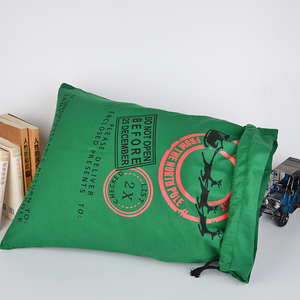 Sac <span class=keywords><strong>de</strong></span> Noël en toile verte avec imprimé traîneau et rennes, grand sac cadeau <span class=keywords><strong>de</strong></span> Noël vert avec cordon <span class=keywords><strong>de</strong></span> serrage pour cadeaux <span class=keywords><strong>de</strong></span> Noël - Product Image 5