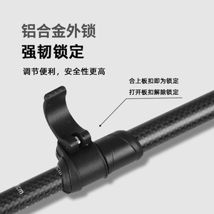 Carbon Fiber Telescopic Trekking Poles Anti Slip Rubber Tip 3 Section Black Hiking <b>Walking</b> <b>Sticks</b> - Product Image 5