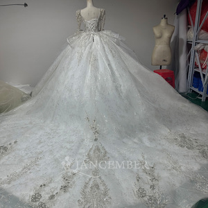 Wx114 <b>Wedding</b> Dresses Bridal Ball Gowns Luxury Design Lace Sparkly Rhinestones For Brides Customize Size Jancember - Product Image 2