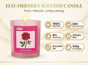 Bougie parfumée artisanale en cire de soja avec étiquette personnalisée, parfum naturel de fruits et de plantes, 6 senteurs, pot réutilisable, cadeau, 100g, barres parfumées pour les fêtes - Product Image 3