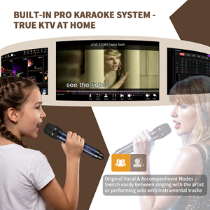InAndon เครื่องคาราโอเกะ4in1 KV-HT215 1TB ระบบ<span class=keywords><strong>คาราโอเกะ</strong></span>21.5นิ้วทัชสกรีนระบบ KTV บ้านไมโครโฟนไร้สายแบบคู่มีบลูทูธ ODM - Product Image 4