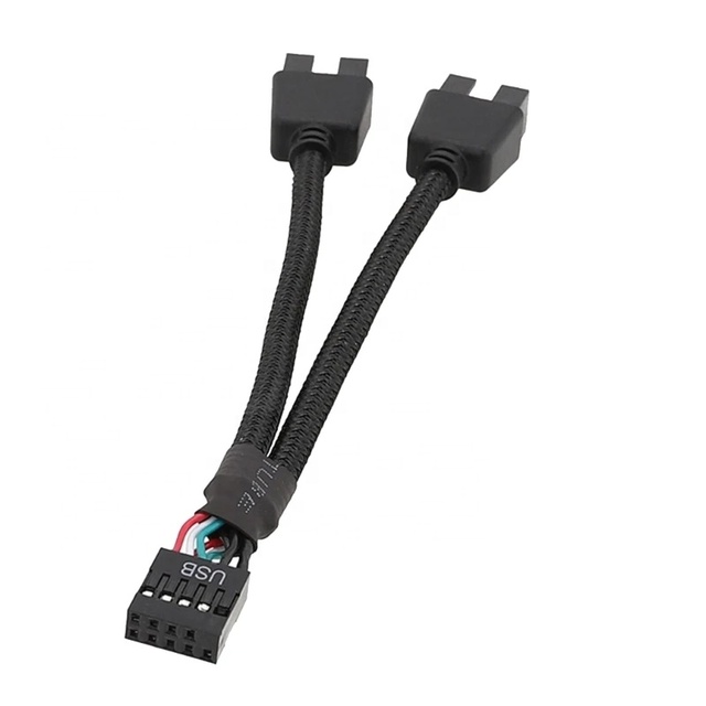 Factory Motherboard USB 2.0 9pin Header 1 to 2 Extension Hub Splitter Adapter Converter