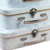 Kinder-Kartonkoffer Geschenkbox mit Lackierung Großhandel Maßgefertigte Handgehaltene Marmor-Aufbewahrungsbox Brautjungfern-Blumenkoffer