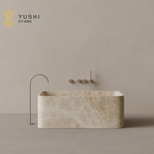 YUSHI Modern Minimalist traverten bağlantısız küvet dikdörtgen süzgeç ile Retro doğal tarzı banyo için iliklerine - Product Image 4