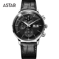 Custom your design dome-Reloj de cuero de grano completo transparente, cronógrafo mecánico automático, de acero inoxidable, 316l