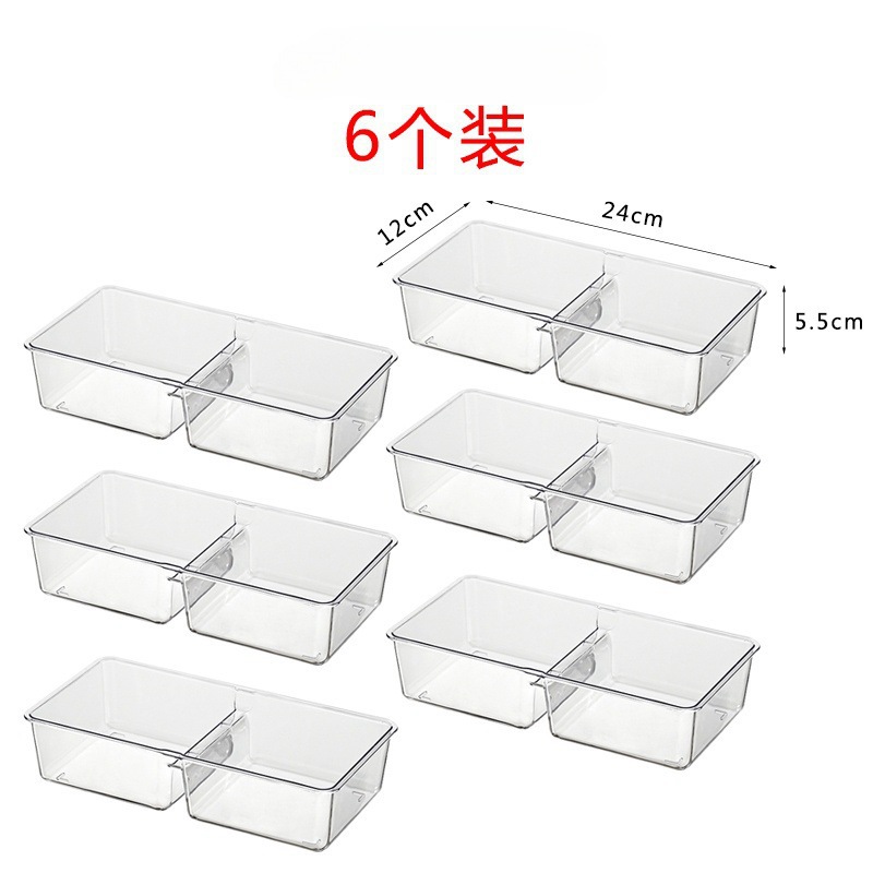 6 cajas de almacenamiento de doble compartimento
