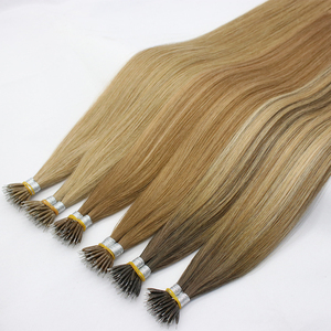 100 Sợi Nano Nhẫn Micro liên kết phần mở rộng tóc người tóc vàng tự nhiên Micro Bead vòng lặp trước ngoại quan Remy Châu Âu thẳng tóc - Product Image 3