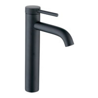Robinet mélangeur thermostatique monocommande chaud/froid contemporain moderne noir poli en laiton massif avec cartouche céramique pour salle de bain et cuisine