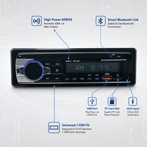 Lecteur MP3 de voiture JSD-520 60WX4 7388IC 1 DIN, stéréo <span class=keywords><strong>Bluetooth</strong></span>, radio FM, 4,55 USD, prix d'usine <span class=keywords><strong>pas</strong></span> cher, vente en gros, fabricant-auto - Product Image 3
