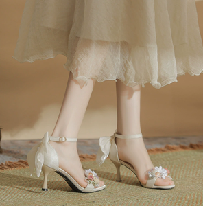Sandales à talons hauts pour femmes UP-2989J, respirantes, à fleurs, pour l'été, taille 43 44 - Product Image 2