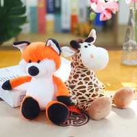 En gros Personnage De Dessin Animé Personnalisé Animal De La Forêt En Peluche Jouets Éléphant Singe Tigre Lion Girafe Renard Poupées pour Enfants Cadeau