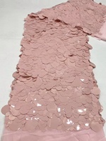 Tissu en tulle respirant en mousseline de soie avec broderie de sequins ronds de 12 mm, 18 mm, 25 mm, 40 mm, style designer Ins Tiktok Dubaï, pour robe de soirée