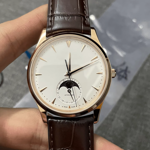 Men's Automatic Mechanical Watch with Moon Phase <b>Calendar</b> Display Leather Strap Stainless Steel Case Dress Watch for Business - Product Image 1