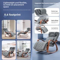 Fauteuil inclinable électrique massant à bascule avec télécommande, mode zéro gravité, en cuir PU, pour balcon, idéal pour la sieste et la marche