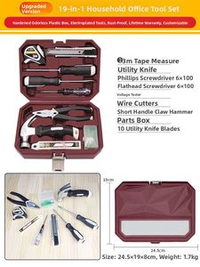 Ensemble d'outils de maison Quincaillerie Charpentier Électricien Ensemble combiné fait main Boîte à outils - Product Image 6