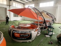 Bateau de tourisme électrique personnalisé de 250 cm pour adultes, capacité 6-8 personnes, diamètre 2,5 m, pour excursions lacustres, repas et barbecue