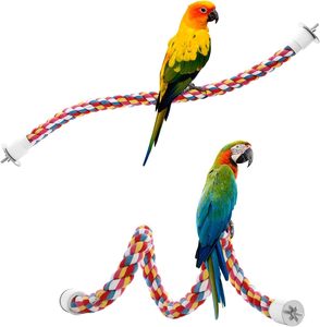 Nouveau design Jouets pour oiseaux multicolores en corde de type bungee pour accessoires de perroquet - Product Image 4