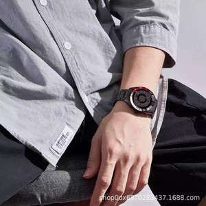Nuevo <span class=keywords><strong>Reloj</strong></span> Magnético para Hombre, Diseño Esférico, Sin Espejo, <span class=keywords><strong>Reloj</strong></span> de Cuarzo Negro para Hombre, Relojes de Pulsera de Acero Inoxidable - Product Image 4