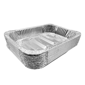 Bandeja de papel de aluminio resistente de tamaño medio 43*31 Sartenes de papel de aluminio Contenedores de comida de papel para llevar profundo de tamaño medio