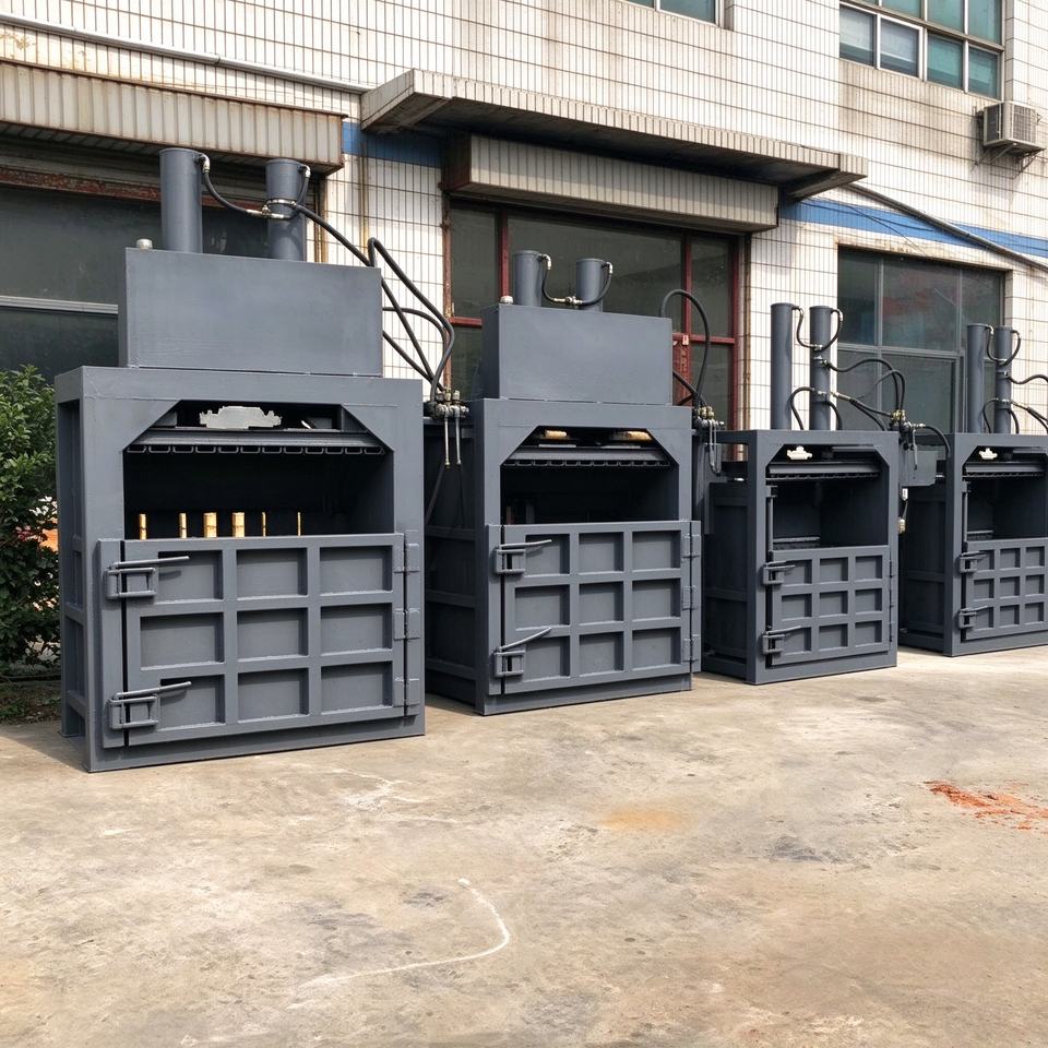 Heavy Duty Hydraulic Waste Paper Baler Double Cylinder Vertical Press ...