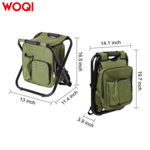 Sac à dos WOQI avec chaise de pêche et glacière, tabouret pliable, cadeaux de pêche et de chasse pour hommes, extérieur, camping, peinture, barbecue - Product Image 3