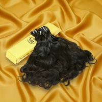 Extensiones de Cabello Humano Indio Virgen Doble Trama Ondulado Natural Sin Procesar para Venta al por Mayor