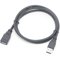 Cable de Extensión de Datos USB 3.0 AM a AF Coaxial/Fibra Óptica Negro Personalizado con Revestimiento de PVC para Micrófono, Altavoz y Monitor (4K)